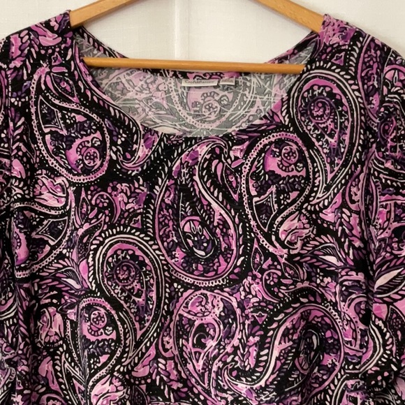 Croft & Barrow Paisley Print Women's Top Size 2X - Picture 2 of 10